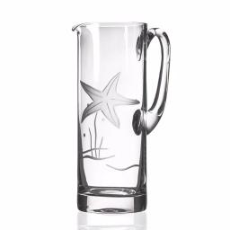 Rolf Glass Starfish 35 oz. Clear Glass Pitcher with Coastal Motif thumbnail 1