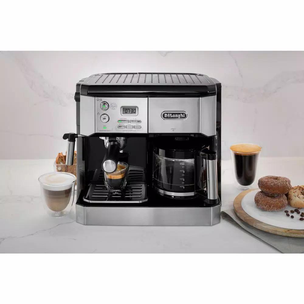 DeLonghi De'Longhi BCO430 All-In-One 10-Cup Drip Coffee Maker and Espresso Machine, Stainless Steel