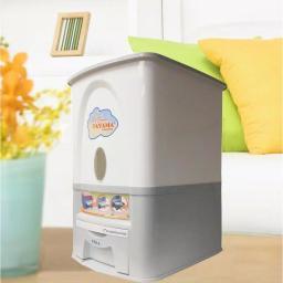 Tayama Rice Dispenser 55 lbs. Capacity White Dry Food Storage Container thumbnail 2
