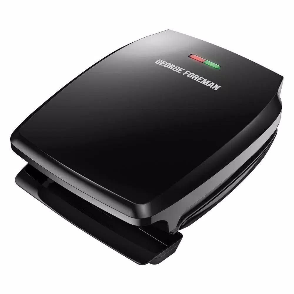 George Foreman Classic 4-Serving Indoor Grill and Panini Press, 60 sq. in., Black