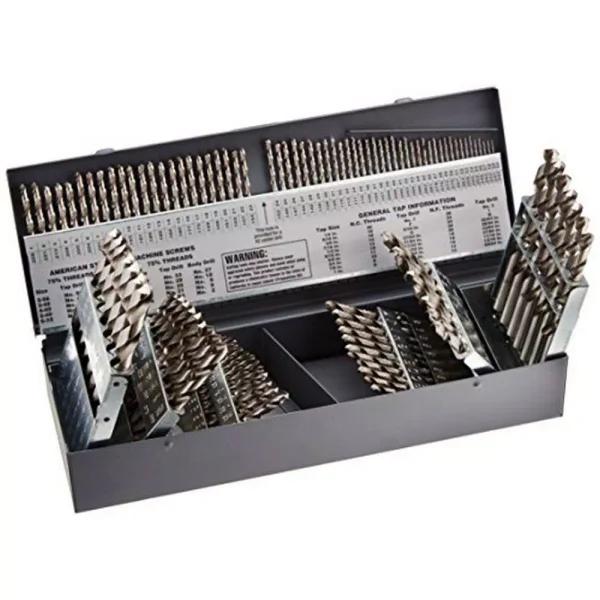 Viking Drill and Tool 115-Piece High Speed Steel Twist Drill Bit Set, 118-Degree Point