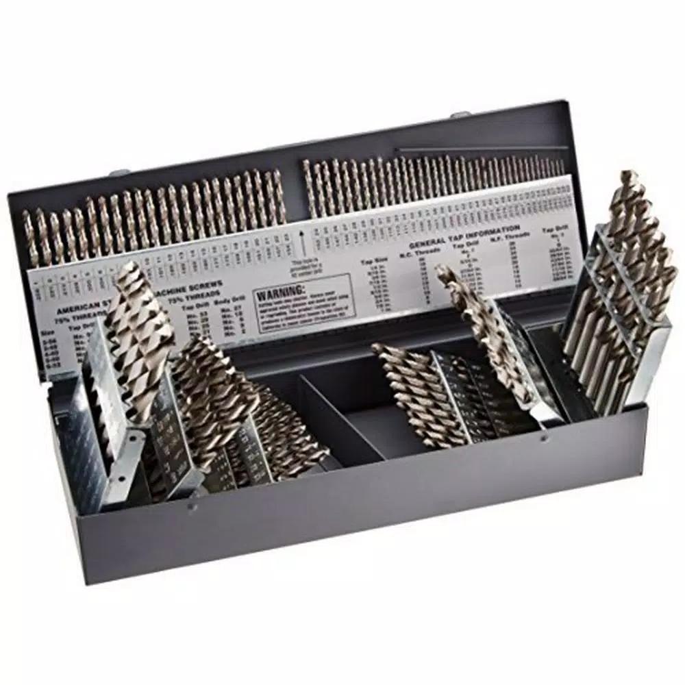 Viking Drill and Tool 115-Piece High Speed Steel Twist Drill Bit Set, 118-Degree Point