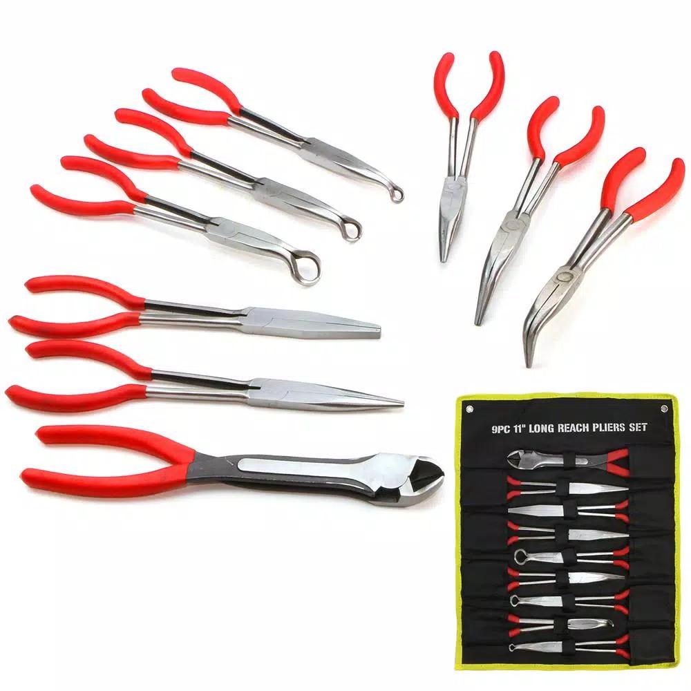 XtremepowerUS 11 in. Long Reach Needle Nose Plier Set, 9-Piece