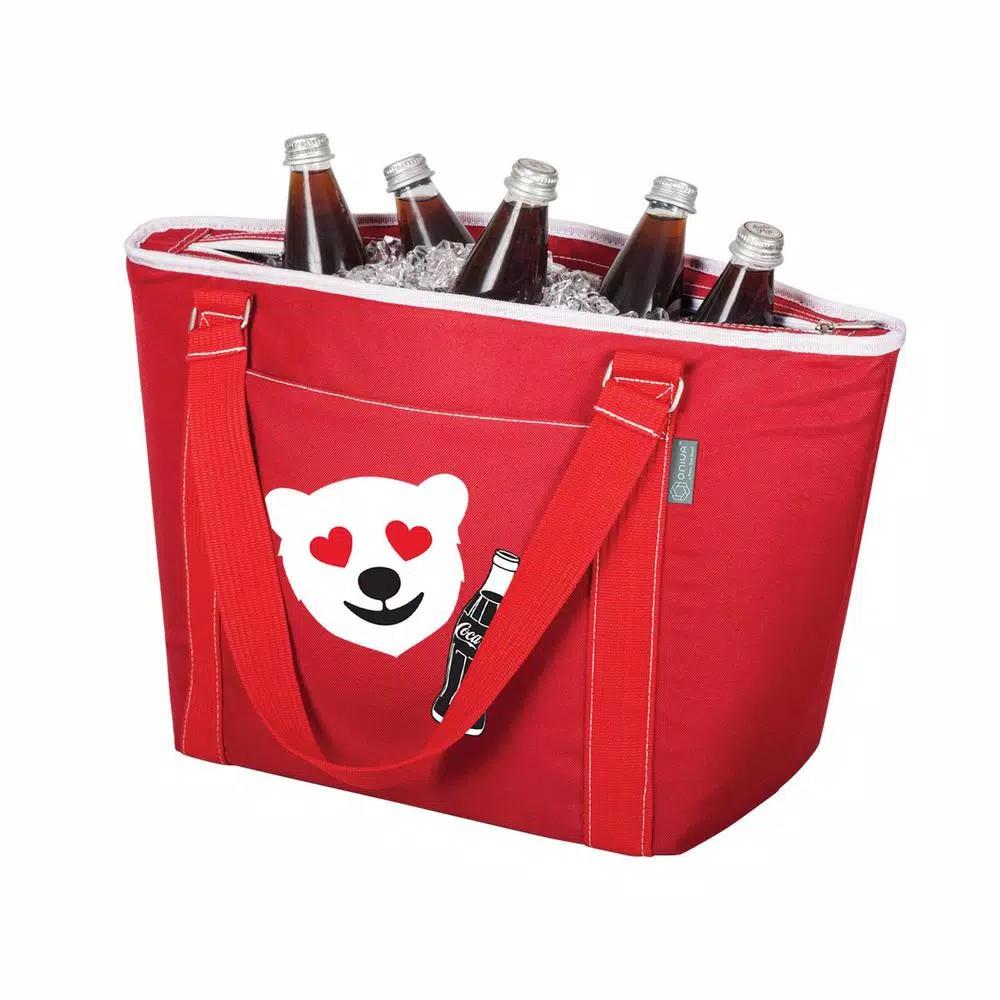ONIVA Coca-Cola Topanga 9 Qt. 24-Can Insulated Cooler Tote Bag, Red Emoji Design