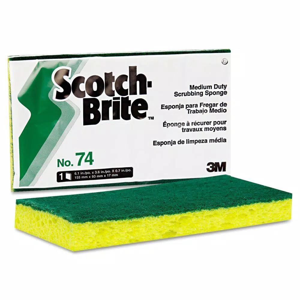 Scotch-Brite 3M Scotch-Brite Medium-Duty Scrubbing Sponge, Dual-Sided Cellulose and Synthetic Fiber (Case of 10)