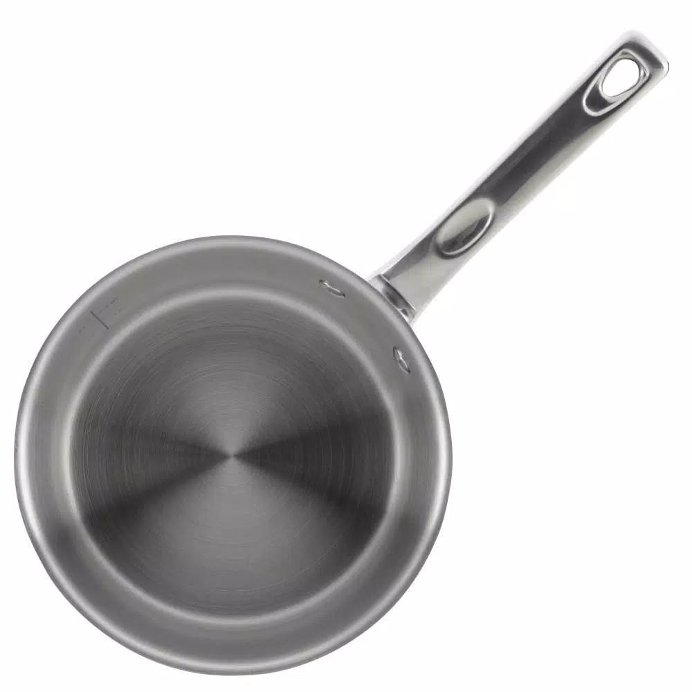Ayesha Curry Ayesha Home Collection 3-Quart Stainless Steel Saucepan with Glass Lid