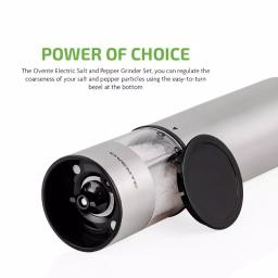 Ovente Electric Salt and Pepper Grinder Set, Stainless Steel with Ceramic Blades, Battery Operated thumbnail 5