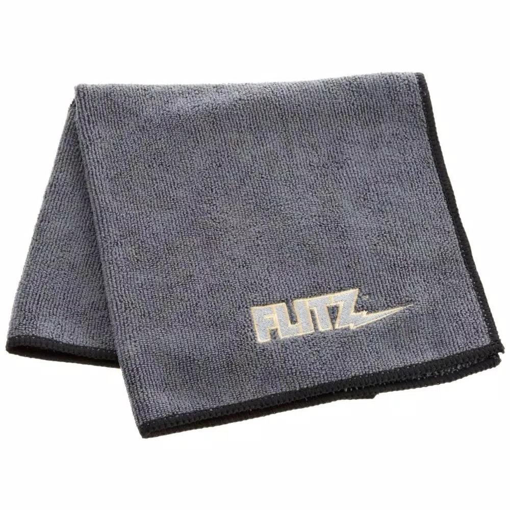 Flitz Premium Thick'n Thirsty Microfiber Polishing Cloths, 16 x 16 in., Grey (12-Pack)