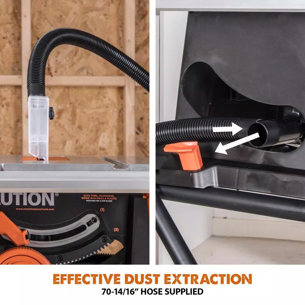 Evolution Power Tools RAGE5-S 15 Amp 10 in. Multi-Material Table Saw with Folding Stand