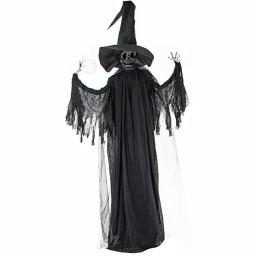 Haunted Hill Farm 7.5 ft. Animated Phantom Witch with Multi-Color LED Crystal Ball Halloween Prop thumbnail 13