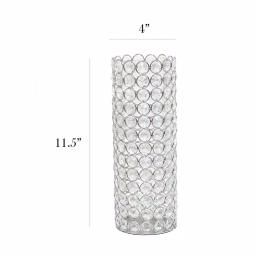 Elegant Designs 11.25 in. Chrome and K5 Crystal Cylinder Decorative Table Vase thumbnail 3