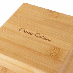 Classic Cuisine 11 in. Square Bamboo Salad Bowl Set with Two Utensils thumbnail 7
