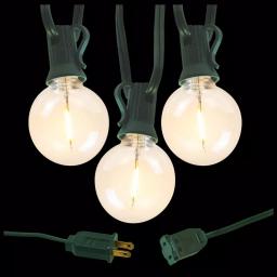 LUMABASE 25 LED White Globe String Lights with Warm Filament Bulbs, 25 ft. Weather Resistant Outdoor/Indoor Decor thumbnail 1