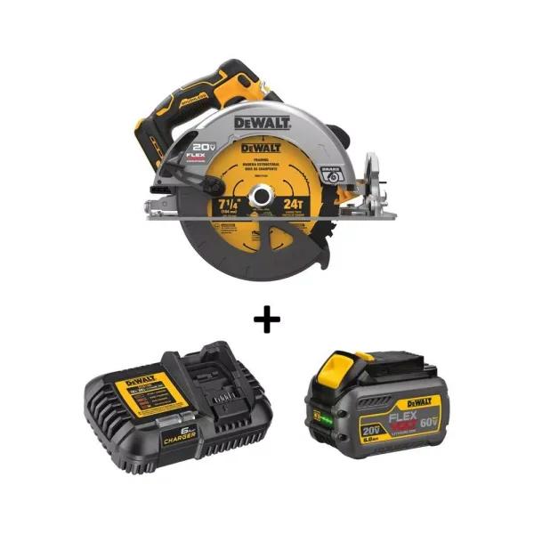 DEWALT 20V MAX Brushless 7-1/4 in. Circular Saw Kit with FLEXVOLT Advantage and (1) 6.0Ah FLEXVOLT Battery