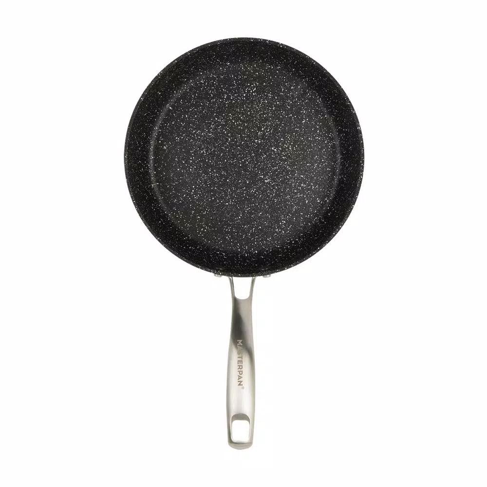 MasterPan Granite Ultra 9.5 in. Cast Aluminum Nonstick Frying Pan, Black Marble Finish