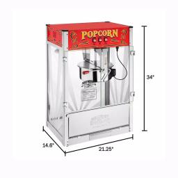 Great Northern Red Great Northern Midway Marvel Commercial Popcorn Popper - 16 oz Kettle, Stainless Steel thumbnail 3