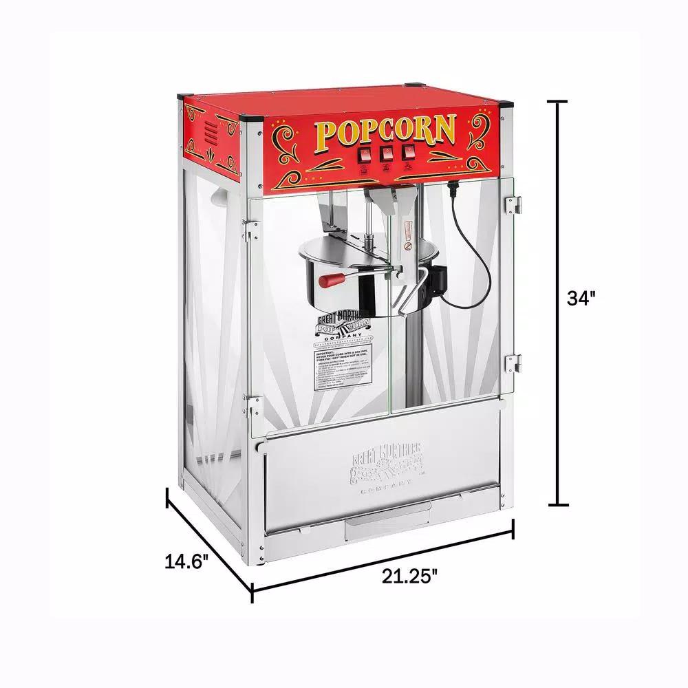 Great Northern Red Great Northern Midway Marvel Commercial Popcorn Popper - 16 oz Kettle, Stainless Steel