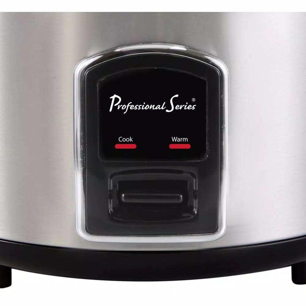 Professional Series 12-Cup Stainless Steel Rice Cooker with Non-Stick Removable Bowl