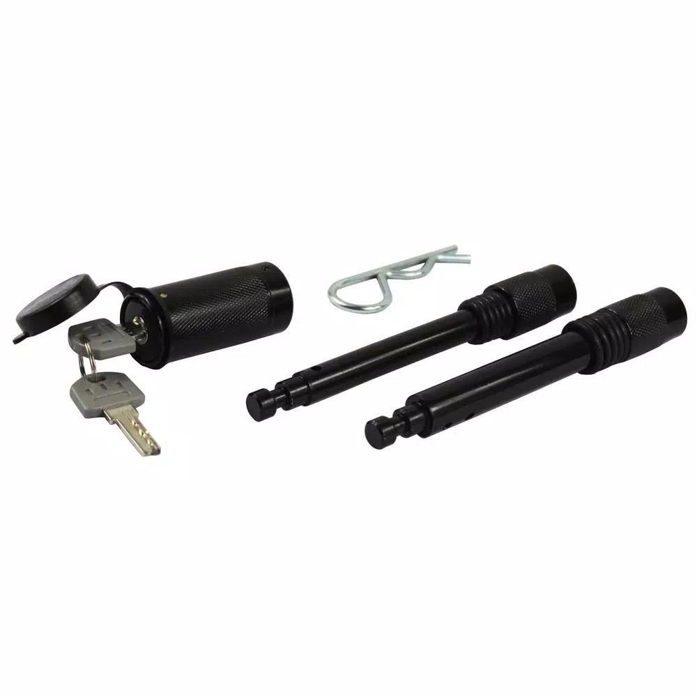 MaxxHaul Hitch Pin Lock Set - 5/8 in. & 1/2 in. Diameter Anti-Rattle Trailer Pins for Class I-V Hitches