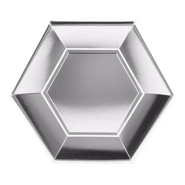 Sugar Plum Party SugarPlum Collection 16-Piece Sterling Silver Hexagon Paper Dinner Plates