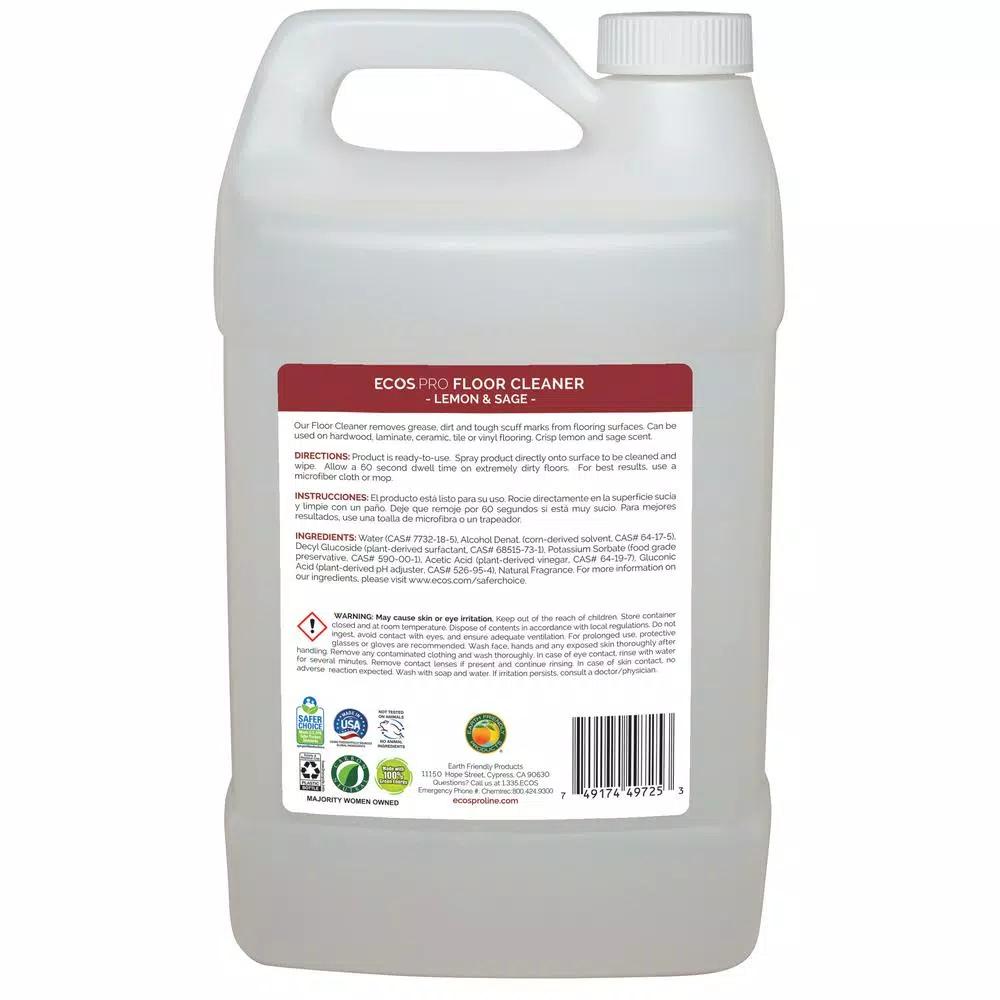 ECOS Pro Floor Cleaner, 128 oz. Ready-to-Use Liquid for Hardwood, Laminate, Tile, and Vinyl