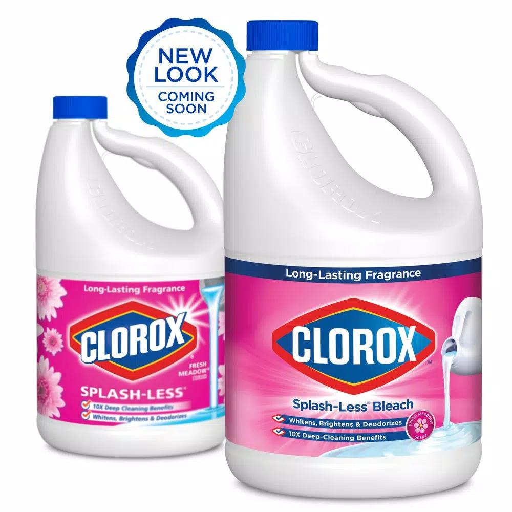 Clorox Splash-Less Bleach Liquid, Fresh Meadow Scent, 116 oz