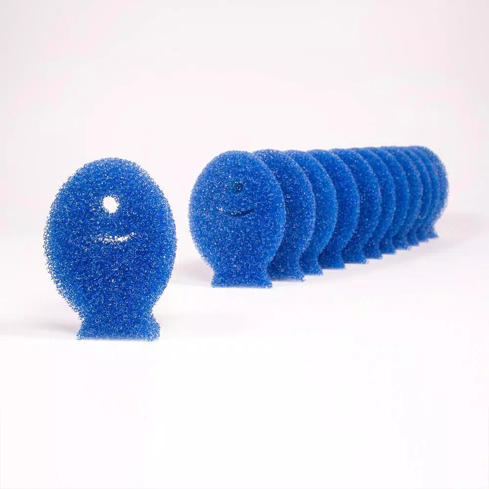 DishFish Non-Scratch Scrubber Sponge, 12-Pack, Blue