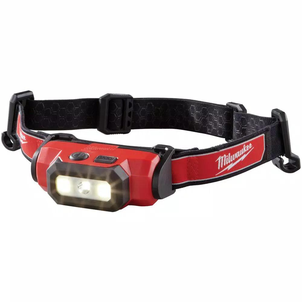 Milwaukee 475 Lumens LED Rechargeable Hard Hat Headlamp with BOLT White Type 1 Class C Vented Hard Hat