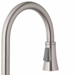 Glacier Bay Selma 2-Handle Bridge Kitchen Faucet with Pull-Down Sprayer and Soap Dispenser, Stainless Steel thumbnail 3