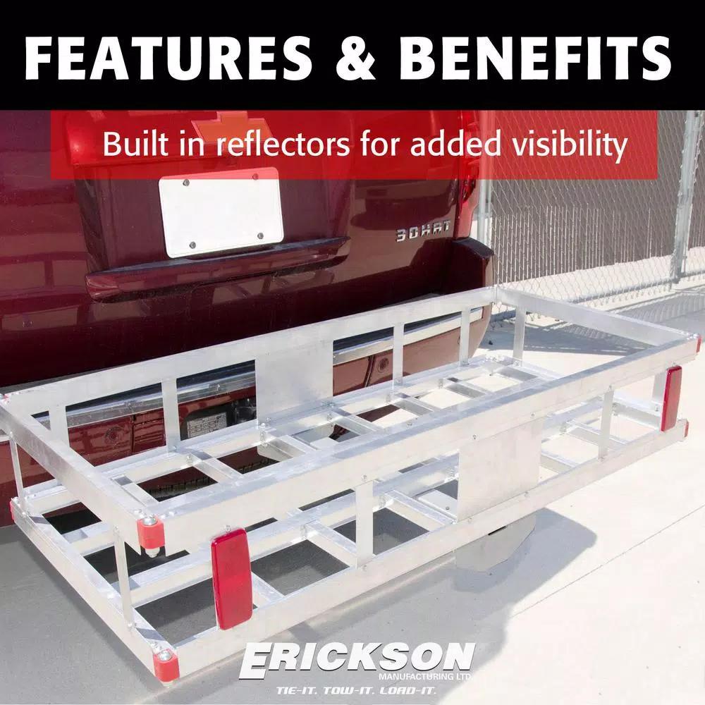 Erickson 48 in. x 22 in. Aluminum Hitch Cargo Carrier, 500 lb. Capacity, 2 in. Receiver