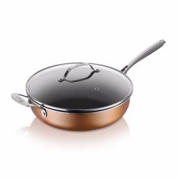 Gotham Steel 5.5 qt. Aluminum Non-Stick Deep Saute Pan with Glass Lid thumbnail 2