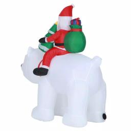 Luxen Home 6 ft. Santa and Polar Bear Inflatable Holiday Yard Decor with LED Lights thumbnail 3