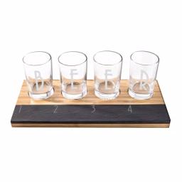 Cathy's Concepts Bamboo and Slate Craft Beer Tasting Flight Set with 4 Engraved 5.5 oz. Taster Glasses thumbnail 9