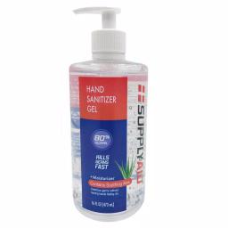 SupplyAID 80% Alcohol Hand Sanitizer Gel with Aloe Vera, 16 oz. Pump Bottle thumbnail 1