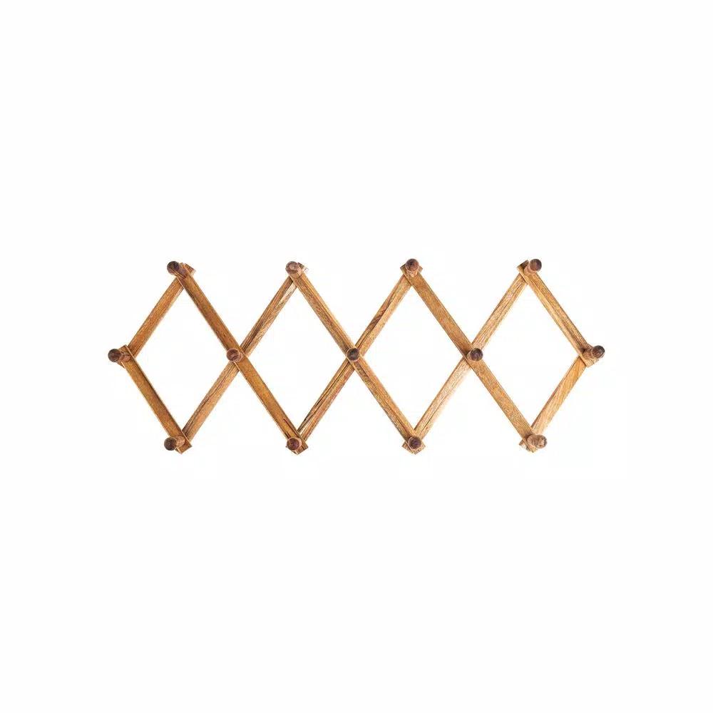 Ironwood Acacia Wood Expandable Accordion Peg Rack