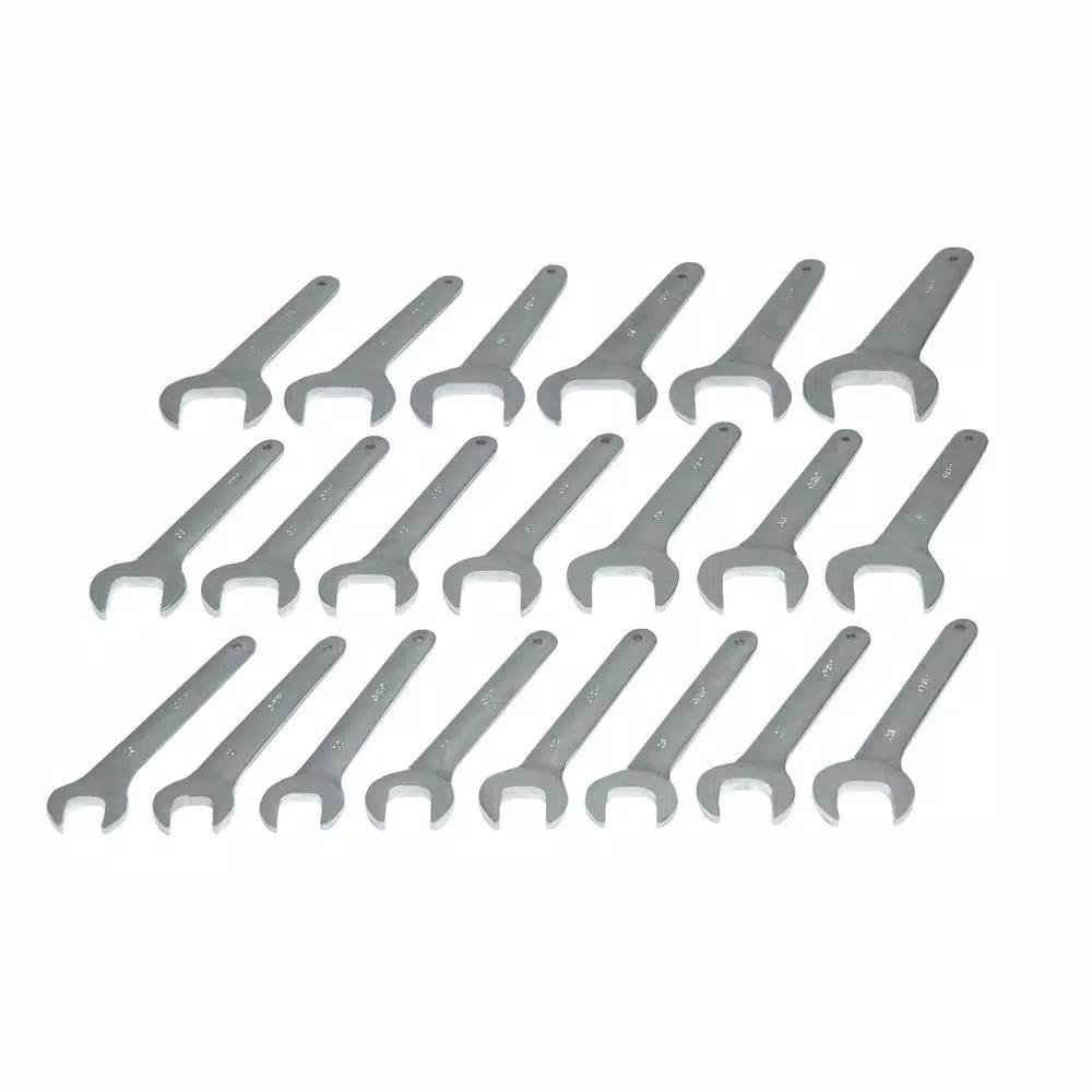 Grand Rapids Industrial Products 21-Piece Jumbo Metric Open End Wrench Set, Drop Forged Heat Treated Steel