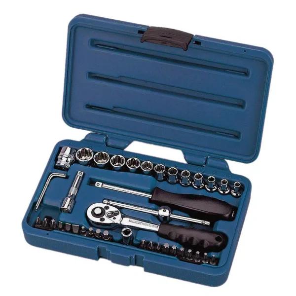 Industro 41-Piece 1/4 in. Drive SAE/Metric Universal Socket Set with Blow Mould Case