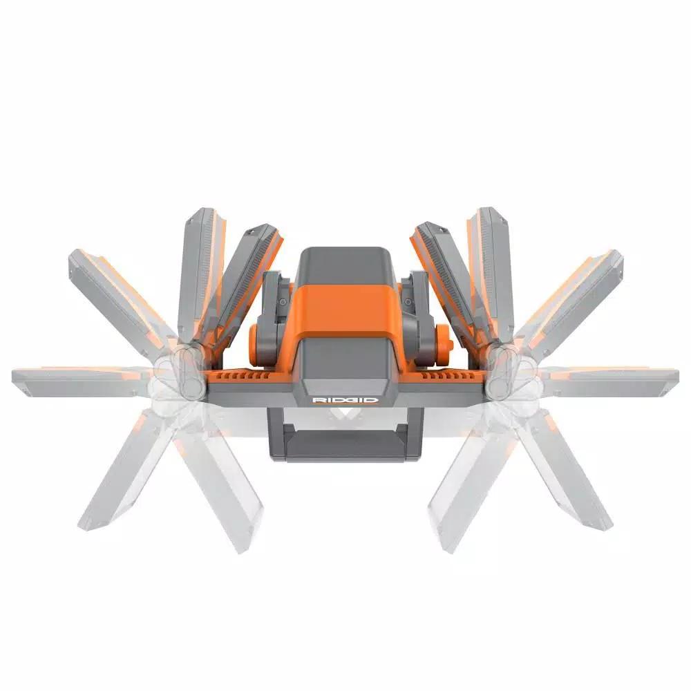 RIDGID 18V Hybrid Folding Panel LED Work Light Kit with 2.0 Ah Battery and Charger