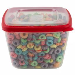 Home Basics 8-Piece Nesting Plastic Food Storage Container Set with Multi-Color Snap-On Lids thumbnail 5