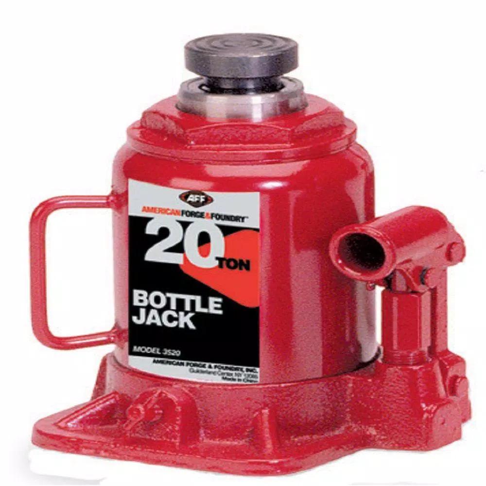 American Forge & Foundry AFF 20-Ton Hydraulic Bottle Jack, Heavy Duty Steel Lifting Tool