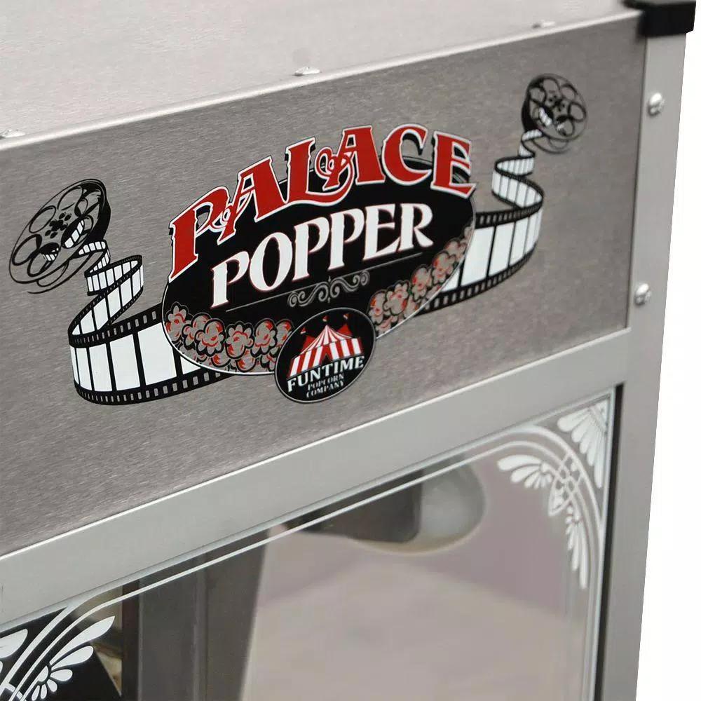 Funtime Palace 16 oz. Stainless Steel Hot Oil Popcorn Popper Machine with Tempered Glass