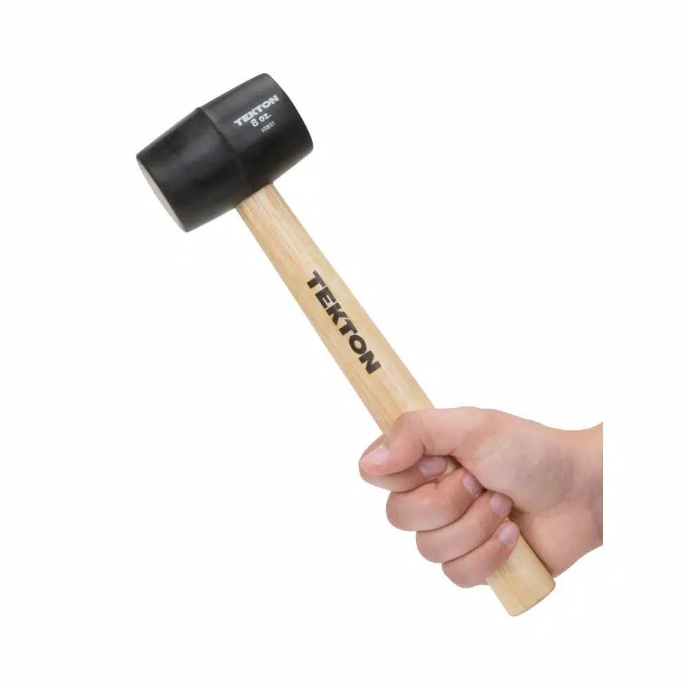 TEKTON 8 oz. Rubber Mallet with Wood Handle