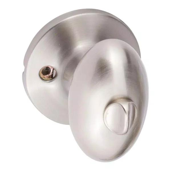 Sure-Loc Hardware Arapaho Satin Nickel Egg Shaped Keyed Entry Doorknob, Brass Construction