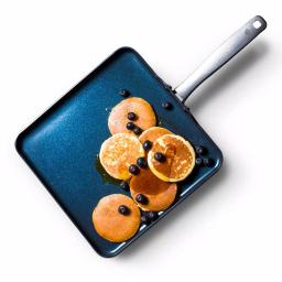 Blue Diamond 11 in. Aluminum Ceramic Nonstick Square Griddle, Blue thumbnail 4