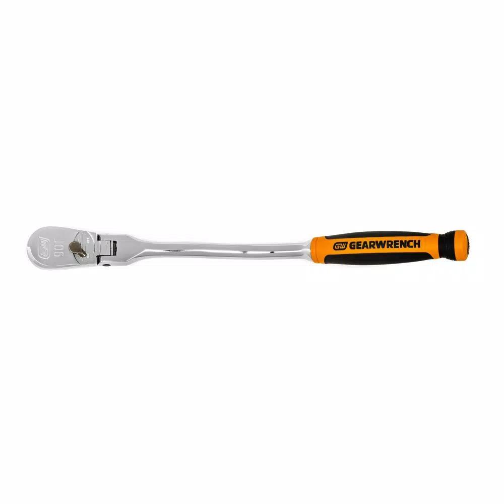 GEARWRENCH 3/8 in. Drive 90-Tooth Offset Flex Head Teardrop Ratchet, 12.25 in.