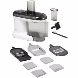 Starfrit Electric Mandoline Slicer, 7-in-1 Vegetable and Fruit Slicer, White thumbnail 2