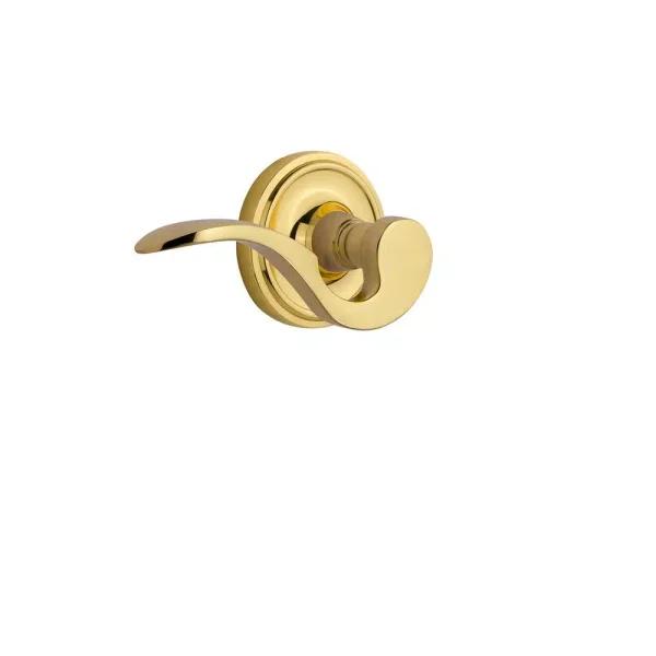 Nostalgic Warehouse Classic Rose Manor Double Dummy Door Lever - Polished Brass