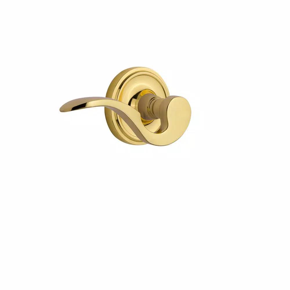 Nostalgic Warehouse Classic Rose Manor Double Dummy Door Lever - Polished Brass