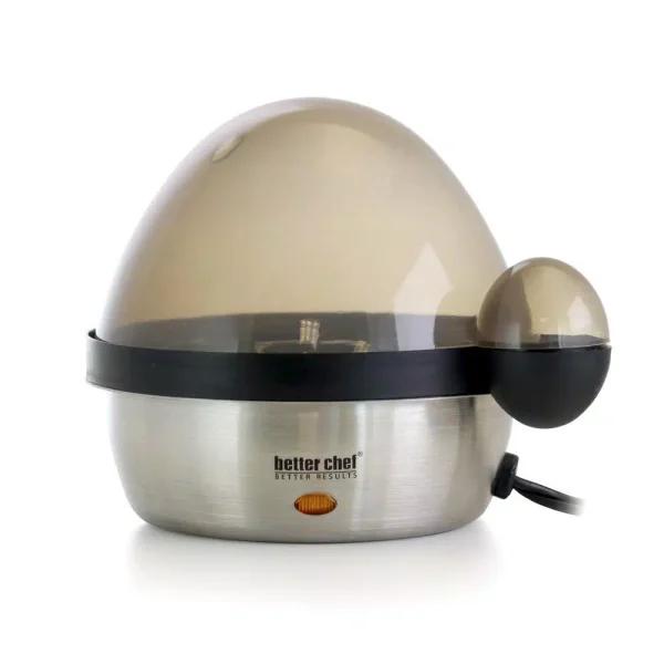 Better Chef 7-Egg Stainless Steel Egg Cooker, Silver/Black