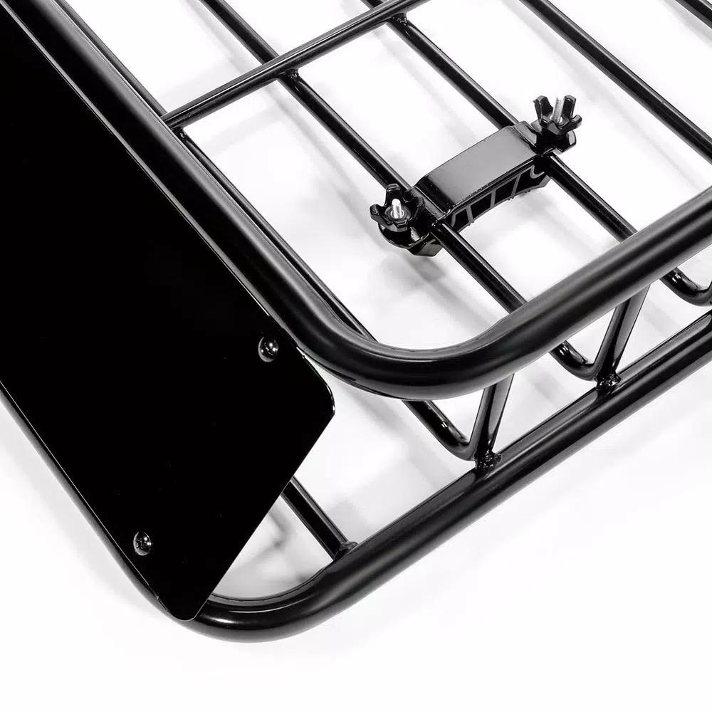 Stark Universal Roof Basket Cargo Carrier with Rack Extensions, 150 lb Capacity, Black
